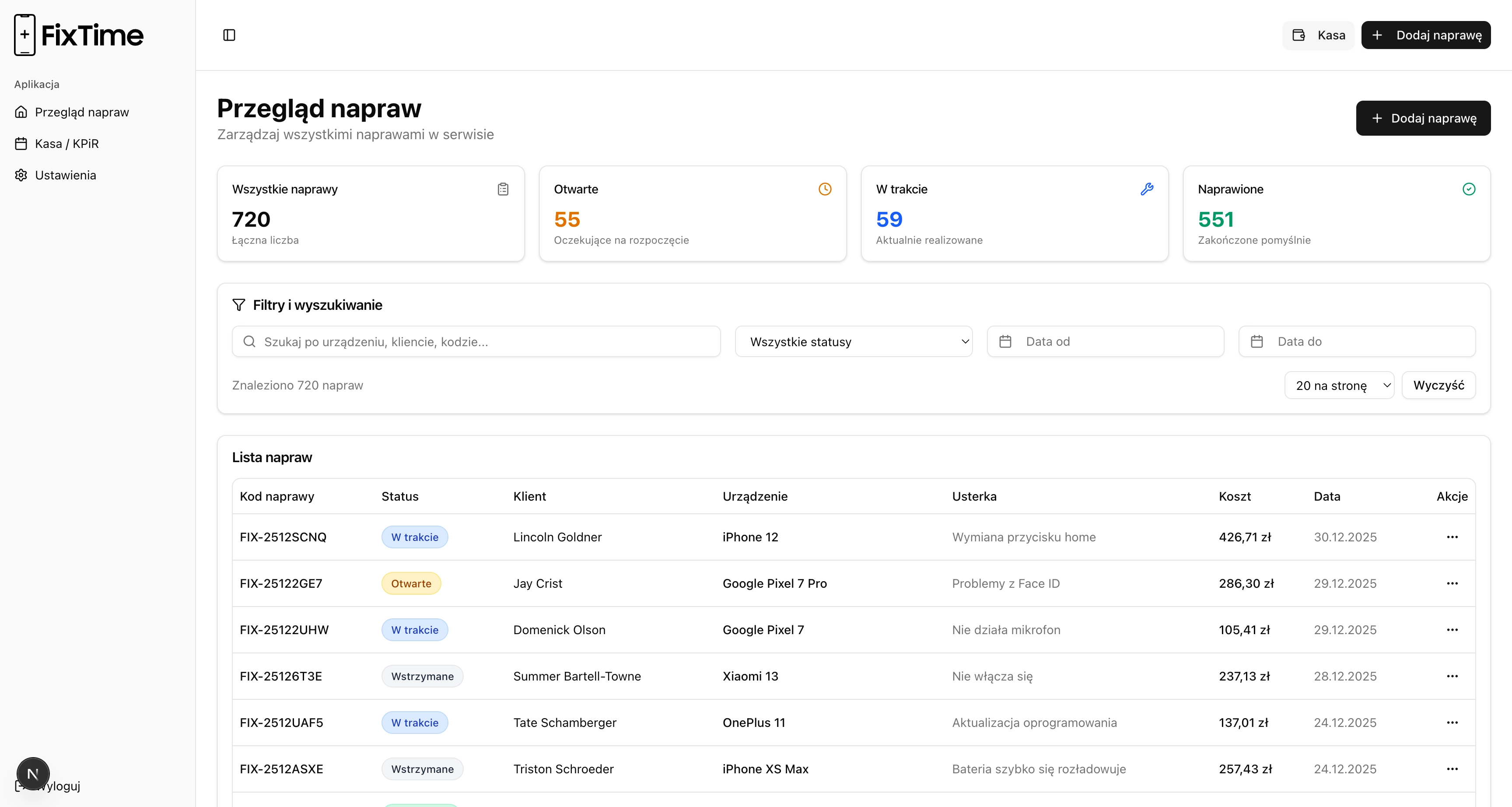Zarządzanie Serwisem