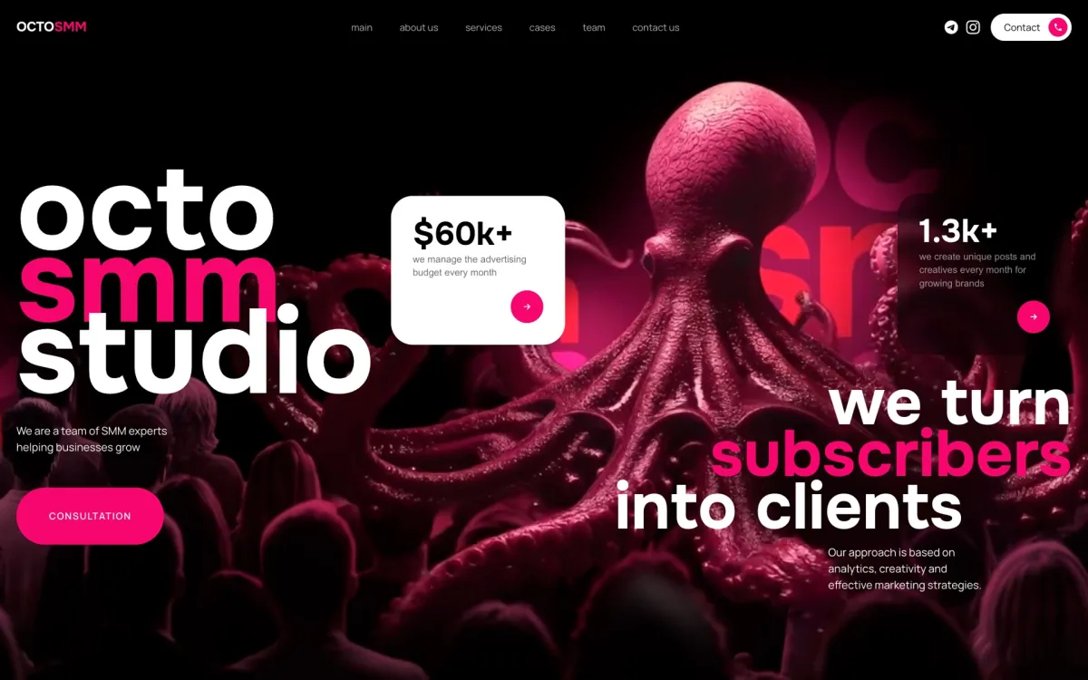Zrzut ekranu projektu OCTO SMM