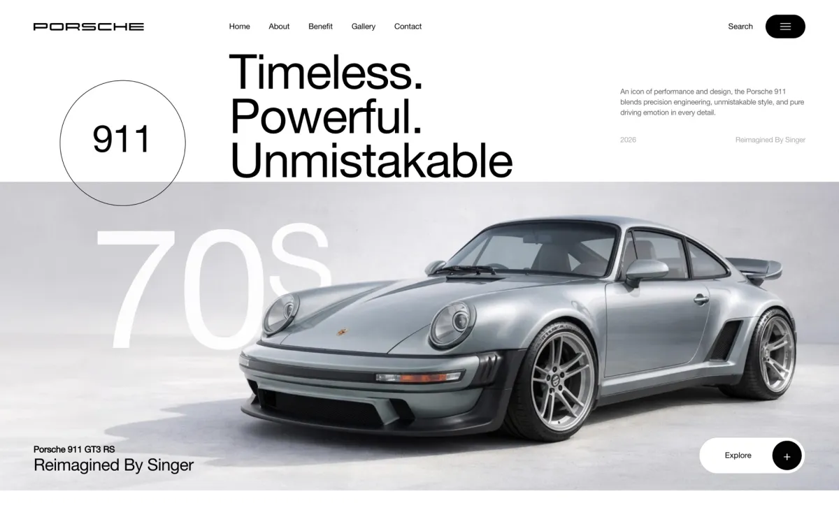 Zrzut ekranu projektu Porsche 911